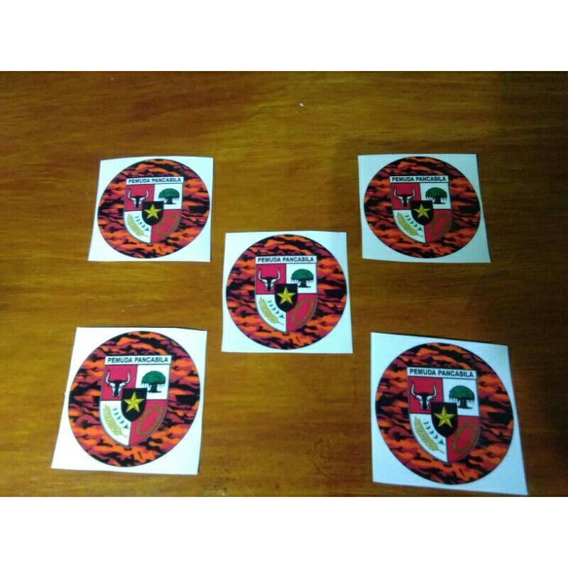 

[Isi 12pcs]Stiker Logo Pemuda Pancasila Bulat/Stiker PP ukuran 6cmx6cn