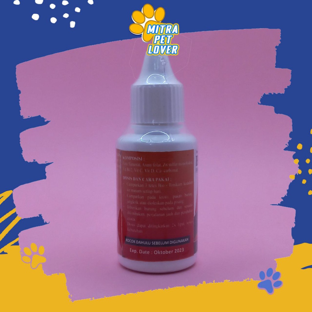 SUPLEMEN ENERGI BURUNG - BIO TONIKUM 30 ML ORIGINAL - TINGKATKAN ENERGY DAN KEBUGARAN BURUNG JADI GESIT LINCAH GACOR - MURAH ASLI BERKUALITAS - PET ANIMAL HEALTHCARE &amp; VETERINARY TAMASINDO OBAT KESEHATAN &amp; VITAMIN HEWAN BINATANG PELIHARAAN MITRAPETLOVER