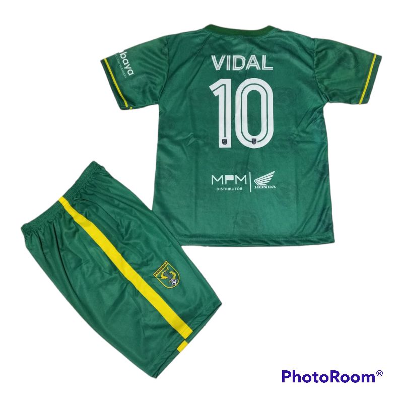 SETELAN BAJU BOLA ANAK PERSEBAYA UMUR 5-12THN/JERSEY BOLA PERSEBAYA