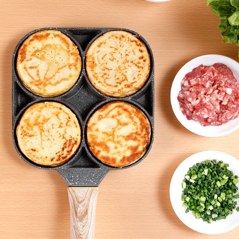 Panci Penggorengan Panci Telur 4 Lubang/2 Lubang Tebal Omelet Pan Non-stick Egg Pancake Steak Pan Memasak Telur Ham Pans Pembuat Sarapan Peralatan Masak