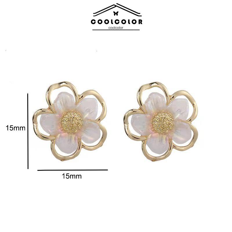 COD✨Anting Bunga Korea Kecil Sepasang Flower Stud Earrings Emas Anting Tusuk Motif Vintage Fashion Impor Murah Aksesoris Wanita