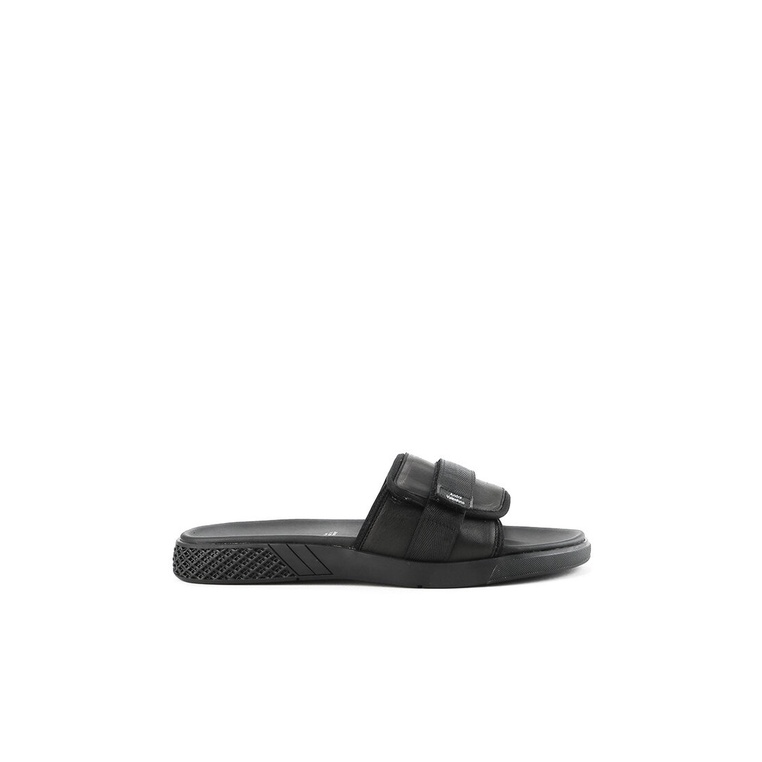 SANDAL SLIDE KULIT ANDRE VALENTINO PRIA ORIGINAL CASUAL HITAM AVM25