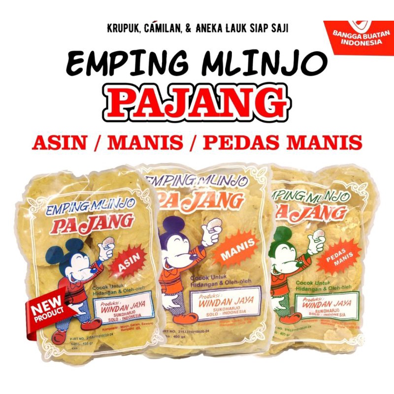 Emping Blinjo Windan Jaya Pajang Pedas Manis Asin 500gr Mentah Renyah Gurih Crispy Belinjo Melinjo M