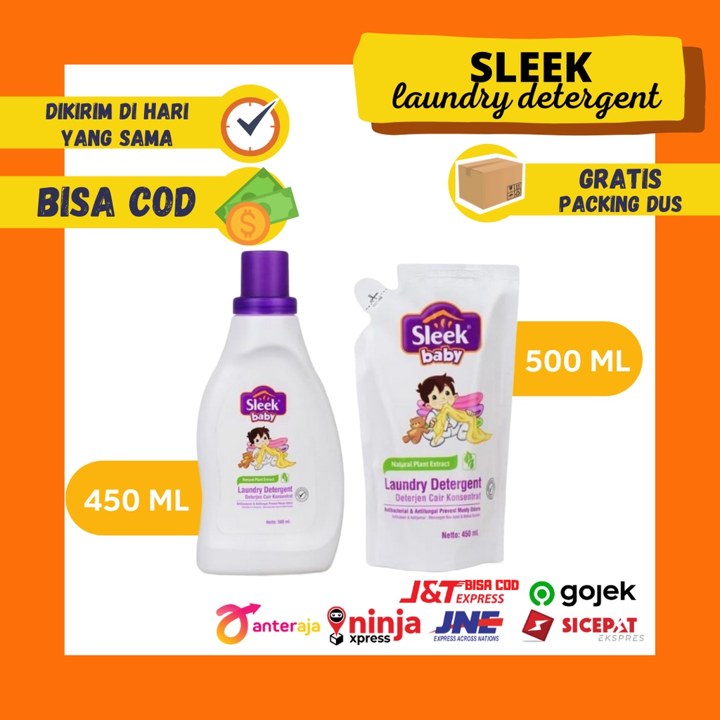 SLEEK BABY LAUNDRY DETERGENT LIQUID Deterjen Cair Sabun Cuci Baju Bayi Popok