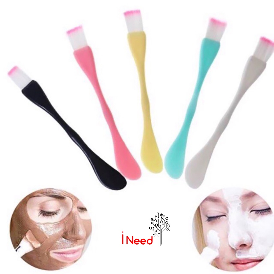 (INEED) Kuas Spatula Masker 2in1 - Kuas Makser Wajah 2in1 - Kuas Masker + Spatula (2in1)