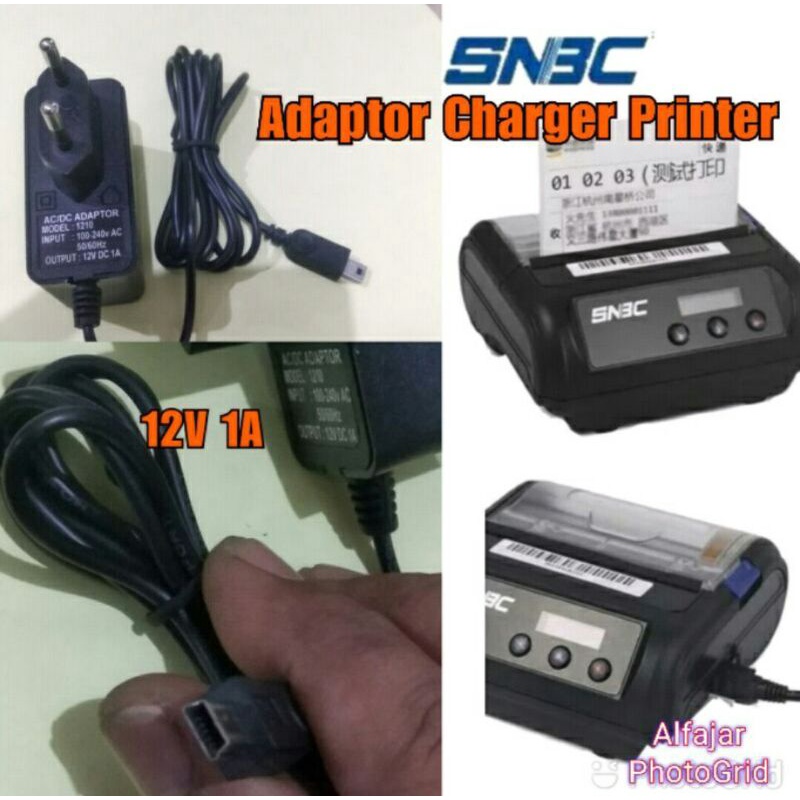 Adaptor Charger 12V Mini Printer Kasir 80mm Label SNBC BTP P33 P32