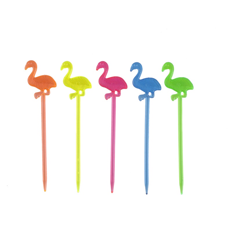 50pcs Garpu Buah Desain Flamingo Untuk Pesta