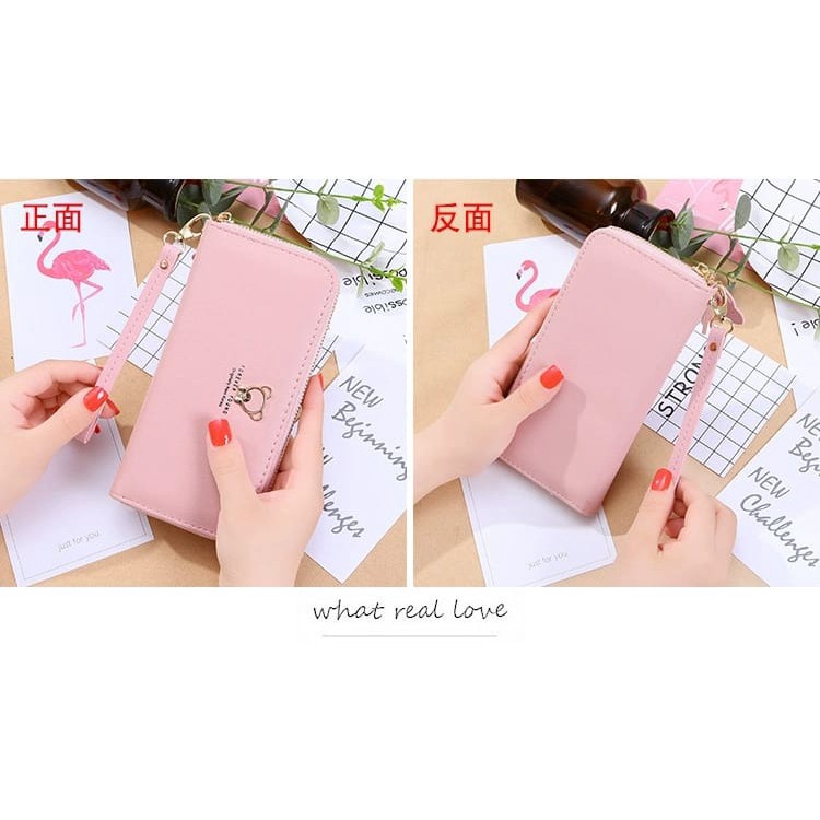 (COD) Dompet Wanita Dompet Panjang Wanita Dompet Kulit Import X16