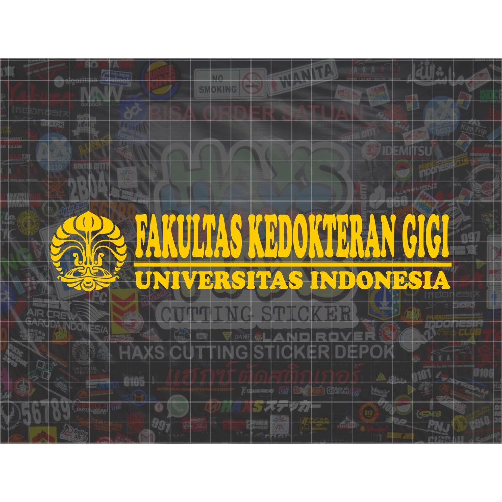 Cutting Sticker Fakultas Kedokteran Gigi UI Ukuran 20 Cm