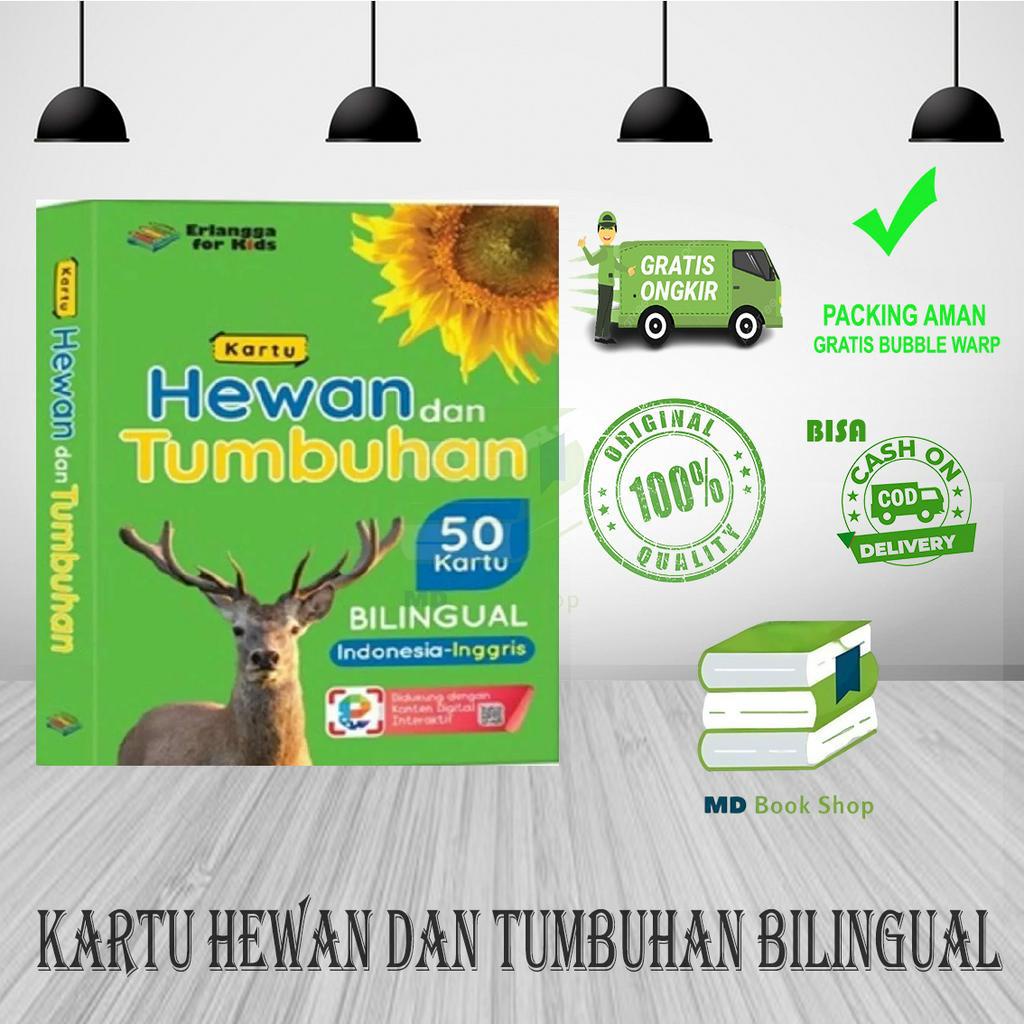 BEST SELLER KARTU HEWAN DAN TUMBUHAN BILINGUAL - ERLANGGA FOR KIDS
