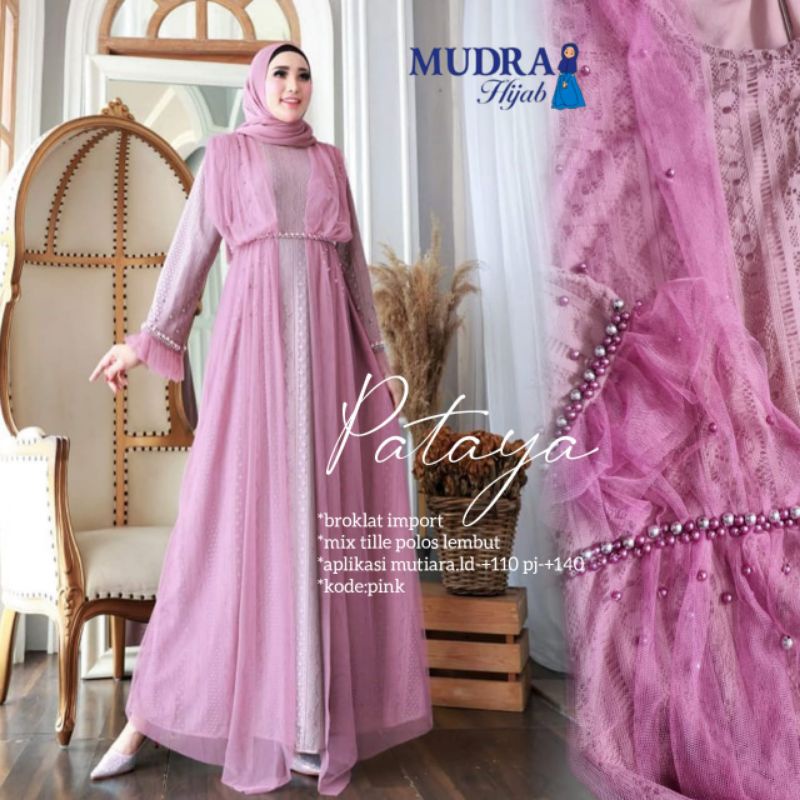 Pataya Dress Gamis Kondangan Tunangan Mat. Brokat LD 110