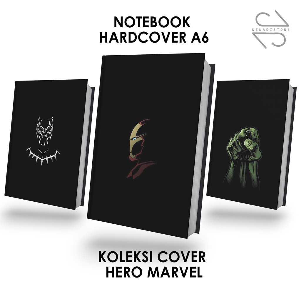 

Pocket Book/Notebook Hardcover A6 isi polos dan garis Gambar HERO MARVEL