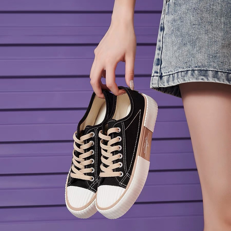 [CUCI GUDANG] DENDEN.ID Sepatu Sneakers Kanvas Wanita Sepatu Sekolah Kasual Korea