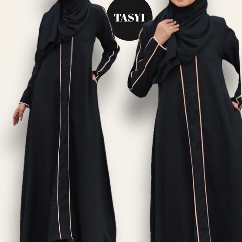 ABAYA TASYI LIST SIMPLE MODEL ALKHATIB COLLECTION