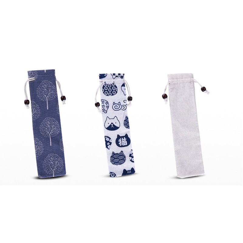 Tofok Cutlery Set Perlengkapan Makan Sendok Garpu Blue Cloth Bag 6PCS - T10