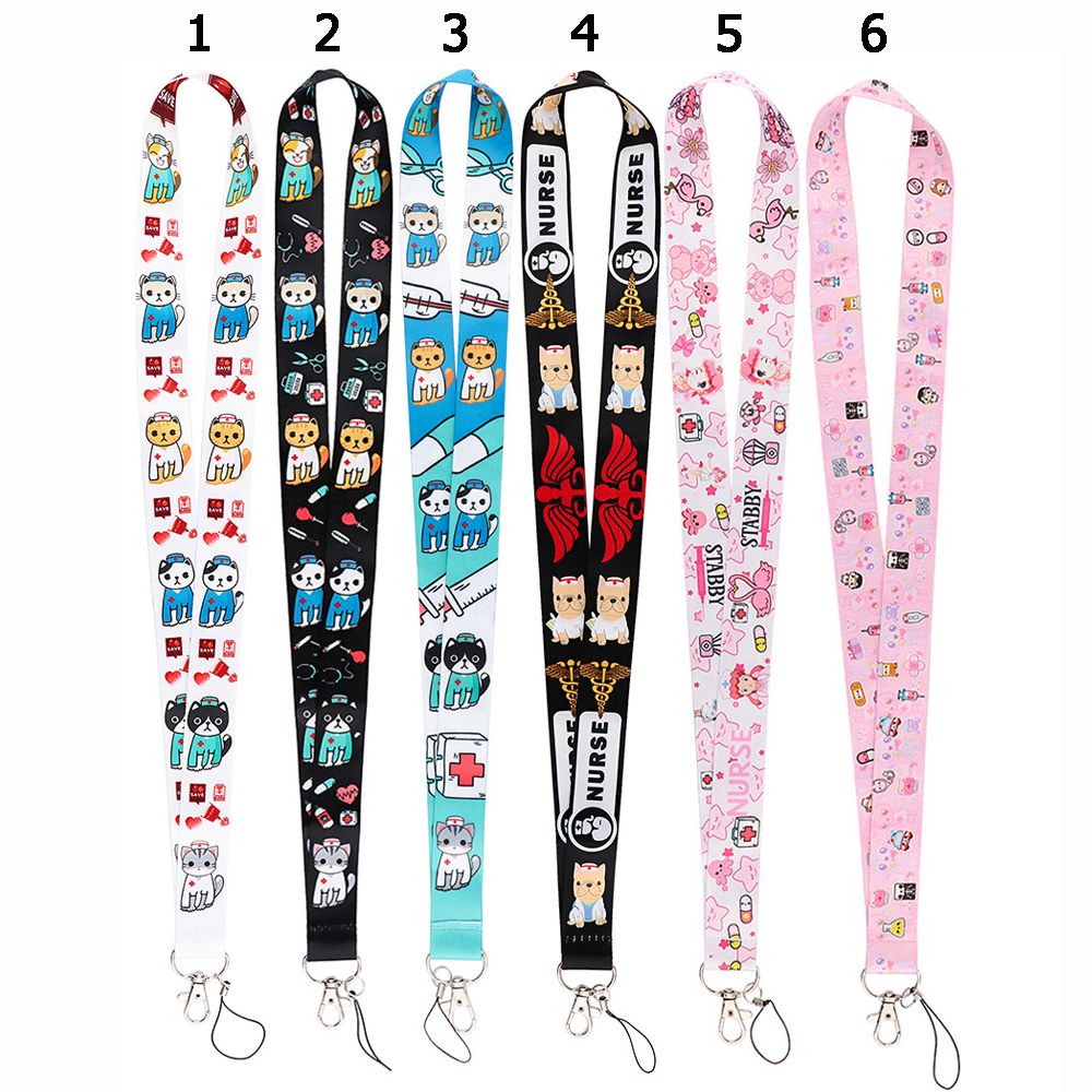 TOP Multi-function Animal Doctors Lanyard Cartoon Neck Strap Mobile Phone Straps Accessories Card Badge Gym Key Chain Cover Pass Key Chain