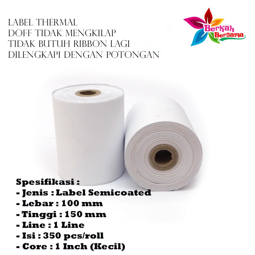 Kertas resi Label Sticker Direct Thermal A6 10x15cm 100x150mm Barcode Stiker Termal jnt jne shopee BB2440