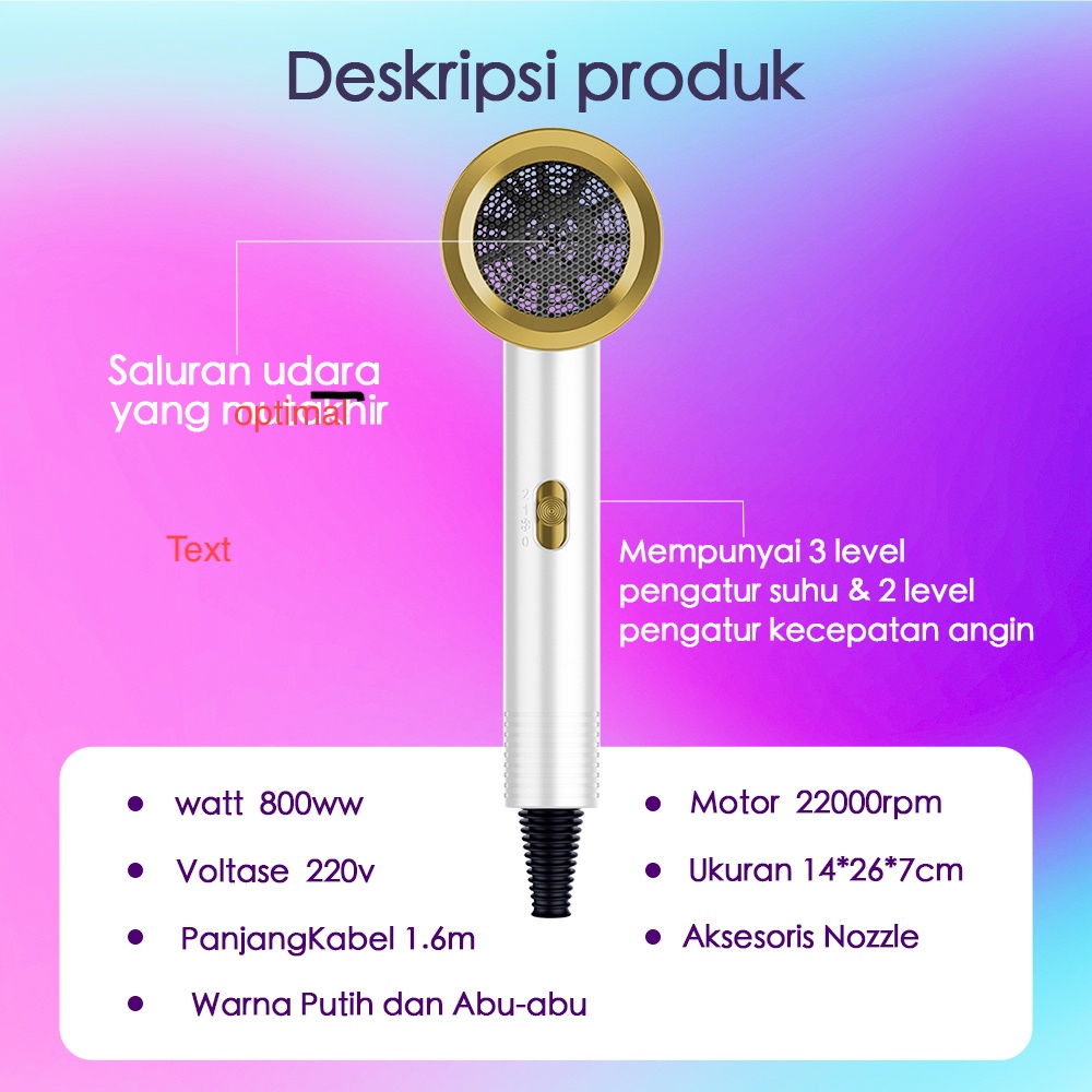 OMFU hair dryer adjustable hair dryer ion hair dryer disesuaikan Pengering rambut Multi-level hair dryer yang dapat