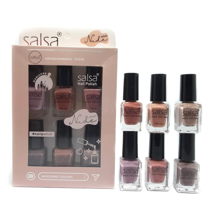 SALSA Kutek Nail Polish Set Seri Nude - Cat Kuku Salsa Original BPOM