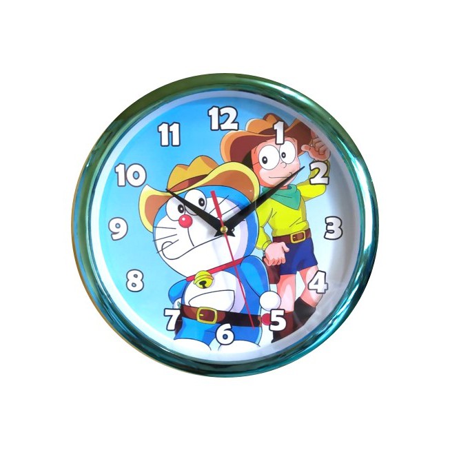 Jam Dinding Anak Hello Kitty Doraemon Mickey Minnie Spiderman Frozen Keroppi 25cm Free Baterai