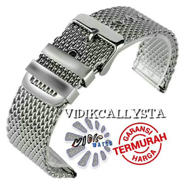 NEW TALI RANTAI JAM TANGAN 20 22 24 UNIVERSAL MODEL PASIR SILVER