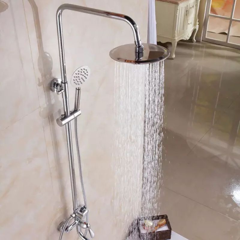 Shower tiang set coulomn stainless kotak+ kran cabang