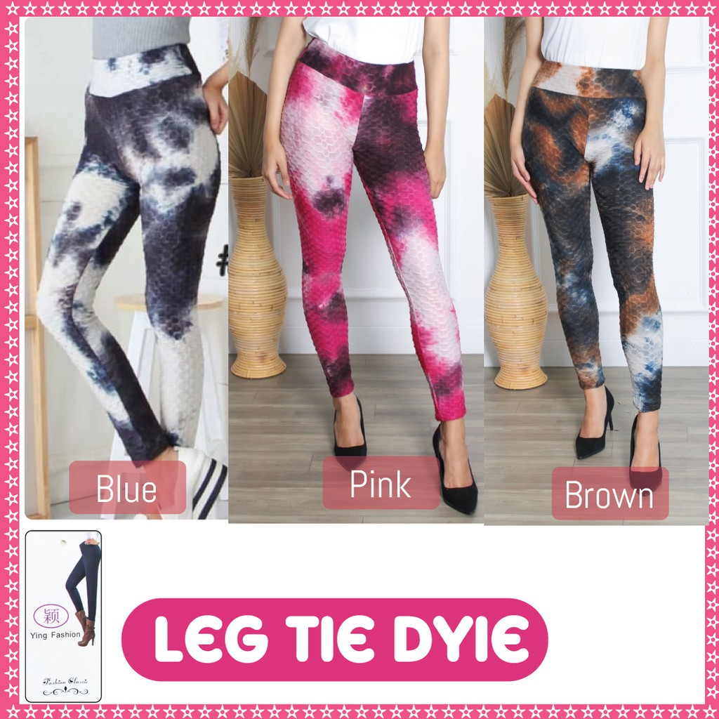 Legging TIE DYIE Yoga TD9110 Polos Legging Olahraga Gym Pinggang Tinggi Celana Yoga / ying fashion