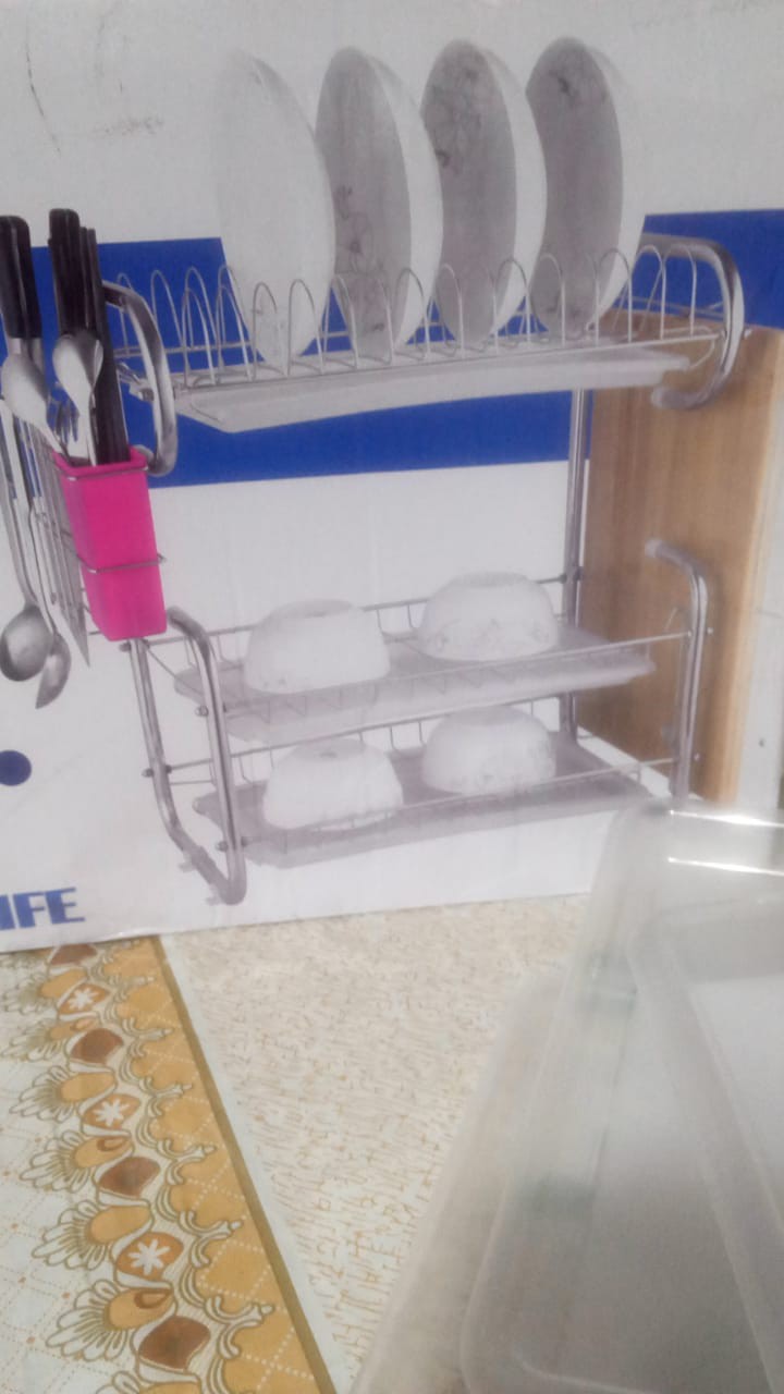 Shenar Rak Piring 3 Susun Dish Drainer Stainless Steel Peralatan Dapur