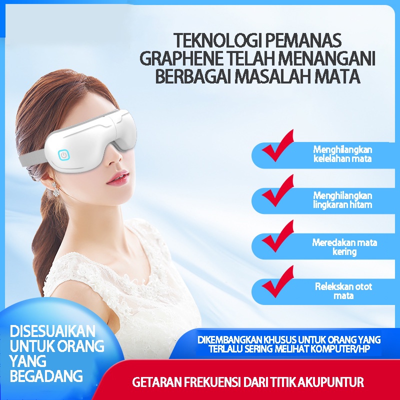 Alat pijat Mata Eye massager Alat Terapi Mata Alat pijit Elektrik Pijat Mata Kompres Panas Mata Pelindung Mata Siswa