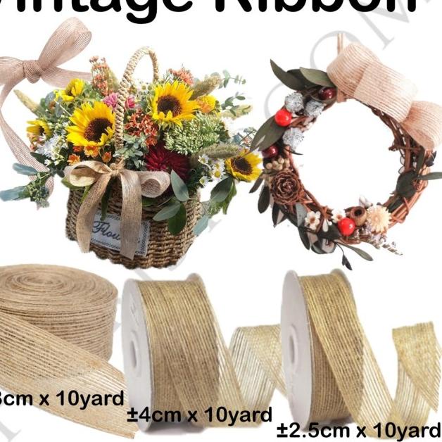 

Vintage Ribbon 2.5cm - Rustic - Dekor - dekorasi - pita -