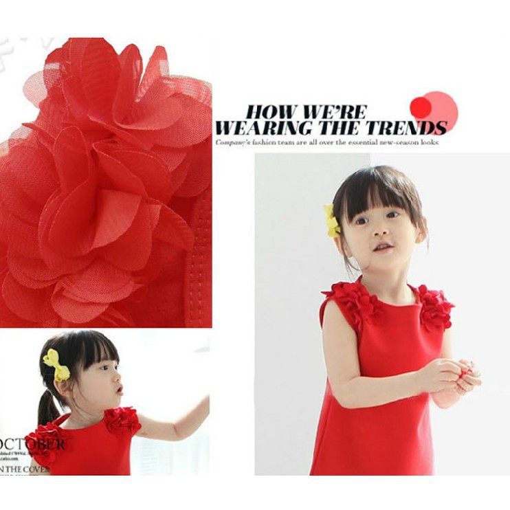 CC - Dress Model Simple Warna Merah / Pink Gaya Korea untuk Wanita