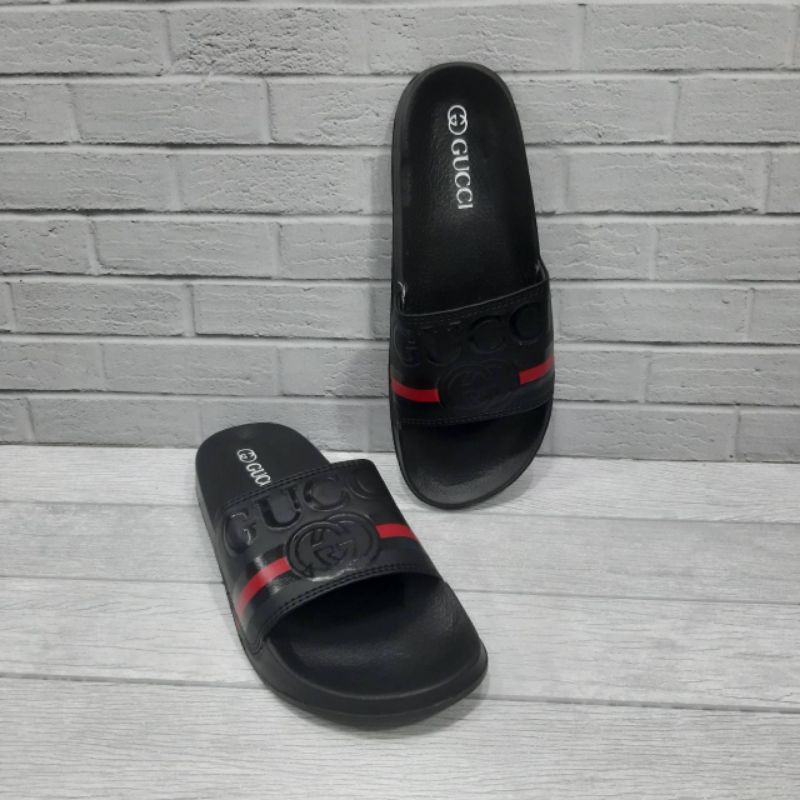 NEW ARRIVAL SENDAL GUCCI HITAM MERAH