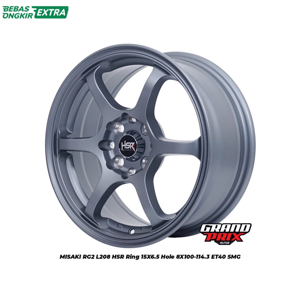 Velg Mobil Racing Murah R15 HSR MISAKI RG2 L208 Warna SMG Buat Jazz Yaris Ayla dll Pelek Mobil R15