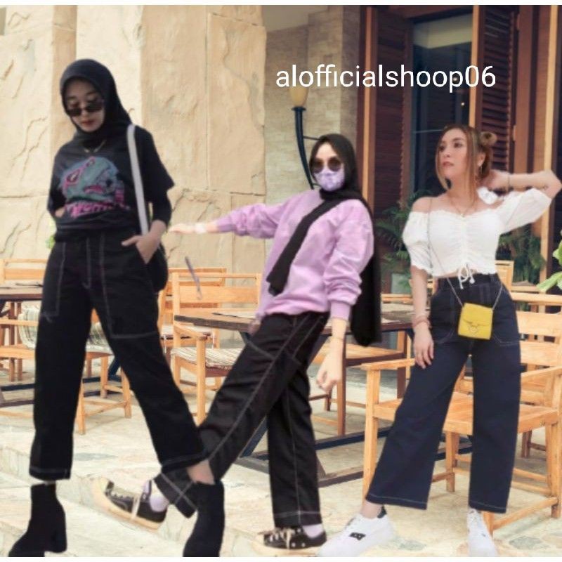 celana wanita  AMBER PANTS WANITA PREMIUM QUALITY | CELANA WANITA CHINO STRADIVARIUS | KULOT AMBER (