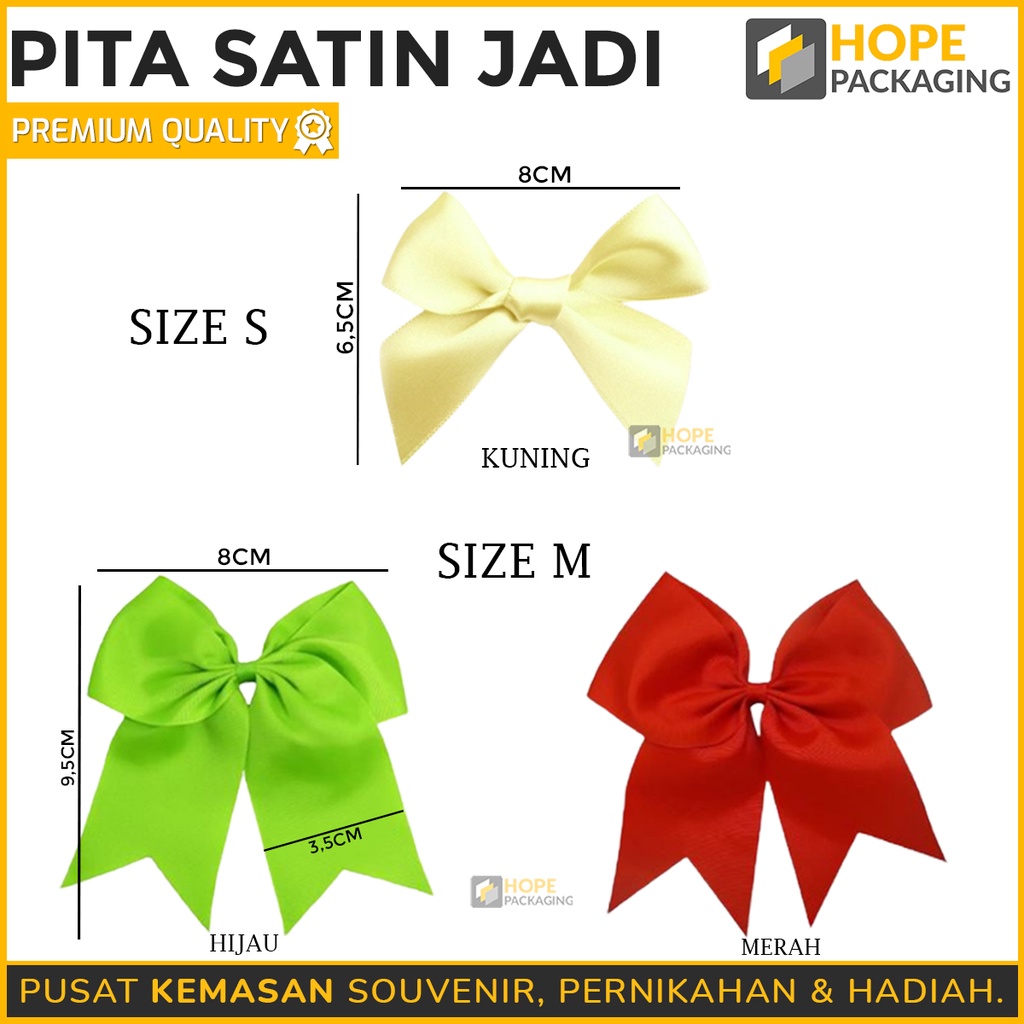 

[Harga / 5 pcs] Pita Jadi Aksesoris Souvenir Pita Kain Kotak Gift Hampers/ Pita Snack Tempel Warna