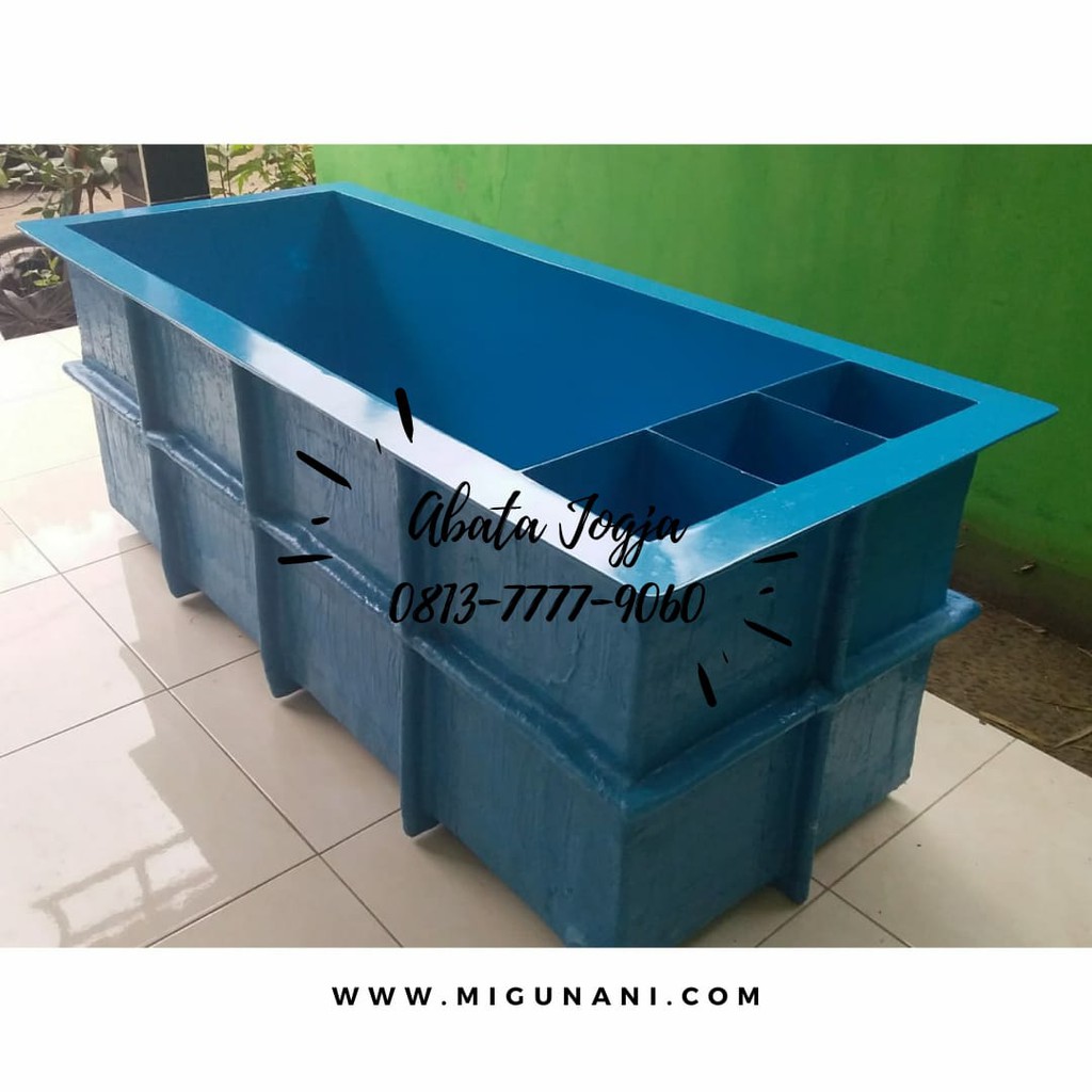 Bak Fiber Kolam Ikan Kombinasi Filter UK. 160 x 60 x 60 cm