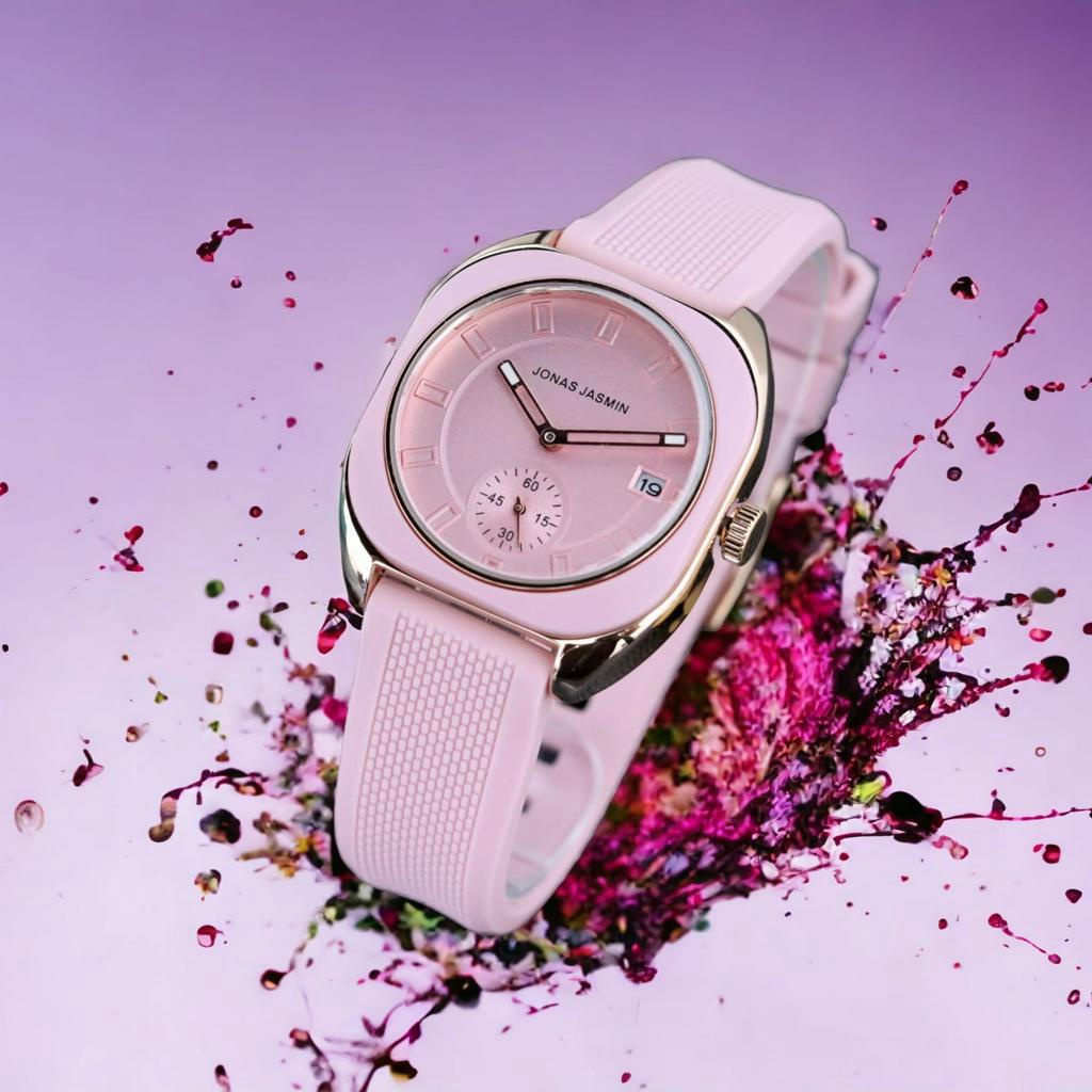 Jam Tangan Fashion Wanita Strap Karet Analog Detik Bawah Tanggal Aktif