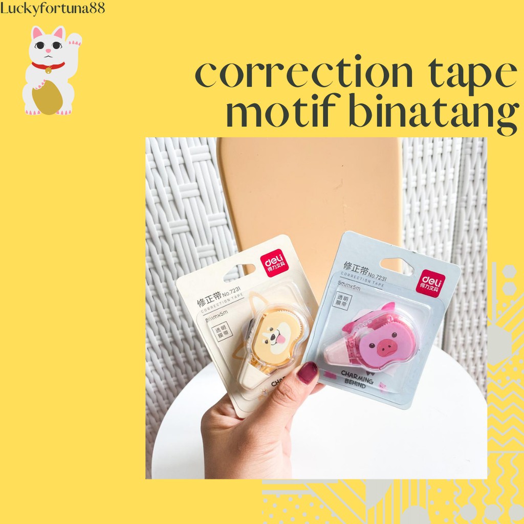 

[Luckyfortuna88] correction tape motif binatang tipex motif binatang alat tulis sekolah lucu murah unik kado termurah alat tulis kantor kualitas premium