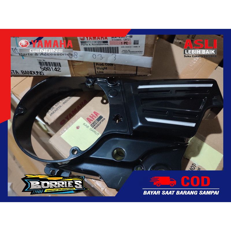 Bak magnet Tutup crankcase Hitam bagian KIRI Yamaha RXK - RX King New 2004 Original 3KA-E5411-40