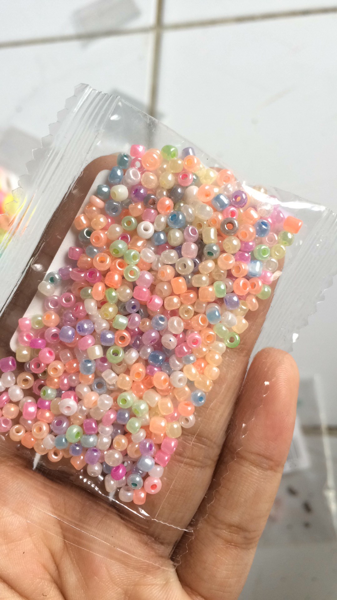 【cod Tangding】manik-manik Kaca Beras Krim Handmade Diy Ukuran 2 / 3mm Untuk Aksesoris Perhiasan