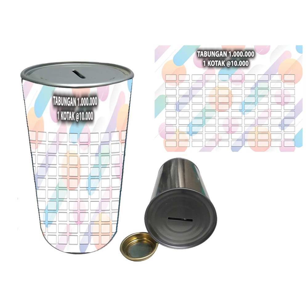 Celengan Kaleng Target -Tabungan Challenge-AGHNIYA