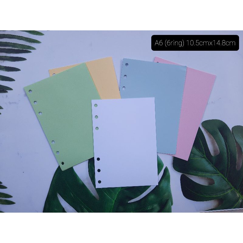 

Isi Binder Warna Polos A6 (6ring) Loose Leaf Plain 70 gsm (10.5 cm x 14.8 cm)