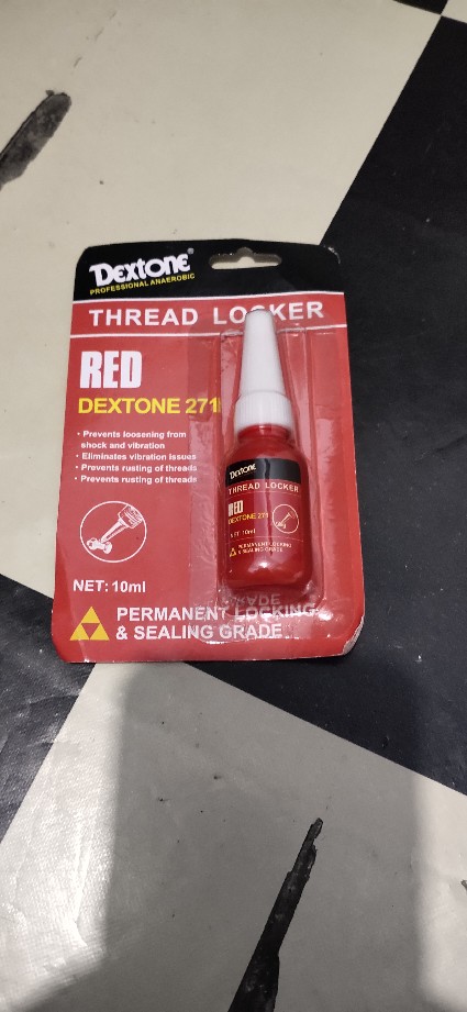 Dextone Red Thread Locker 271 - Lem Baut Permanent Locking - 10 Ml