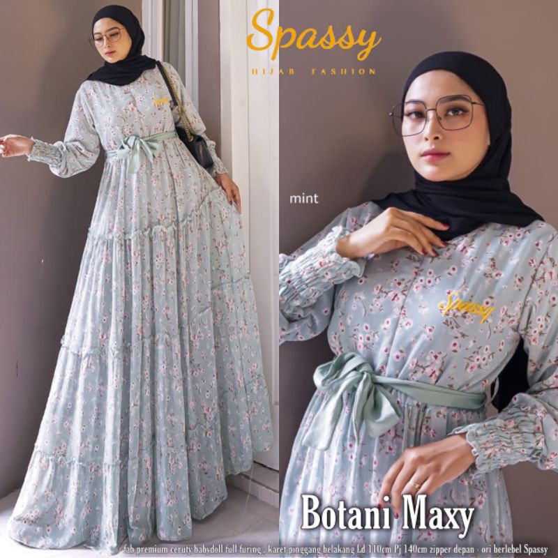 Botani Maxy GAMIS SYARI BUNGA CERUTY BABYDOL ORI BERLEBEL SPASSY