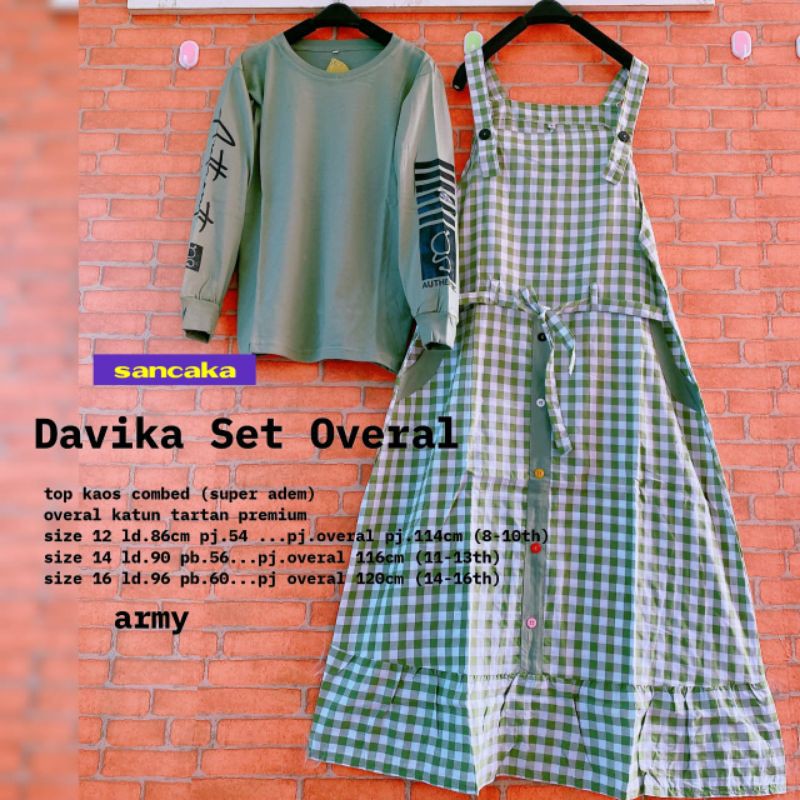 DAVIKA SET OVERAL, Setelan MUSLIM Anak Ori By SANCAKA