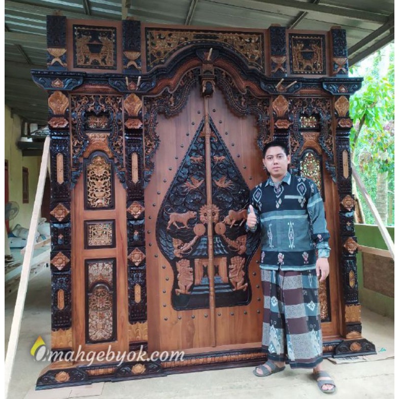 Gebyok Ukiran Pintu Rumah Kayu Jati