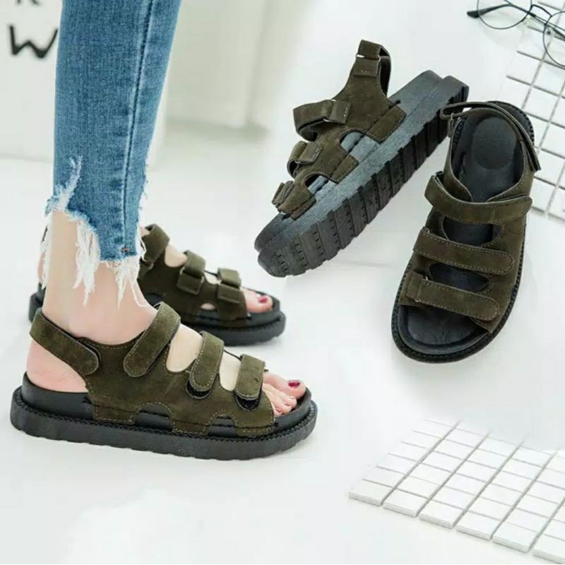 Sandal Wanita SANDAL GLADIATOR KOREA TRENDY / Sandal Delisa / Bisa Bayar Di tempat(cod)