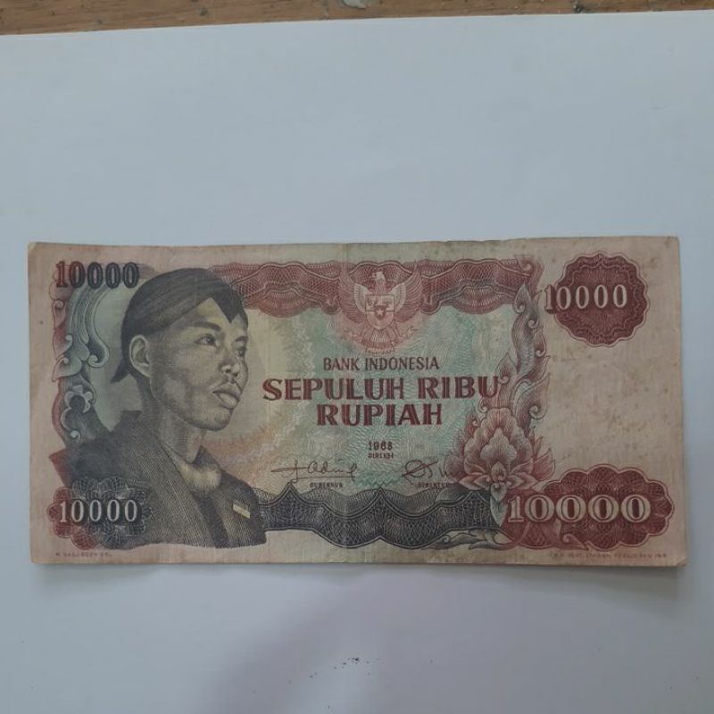Uang kuno Indonesia seri Sudirman 10000 rupiah thn 1968