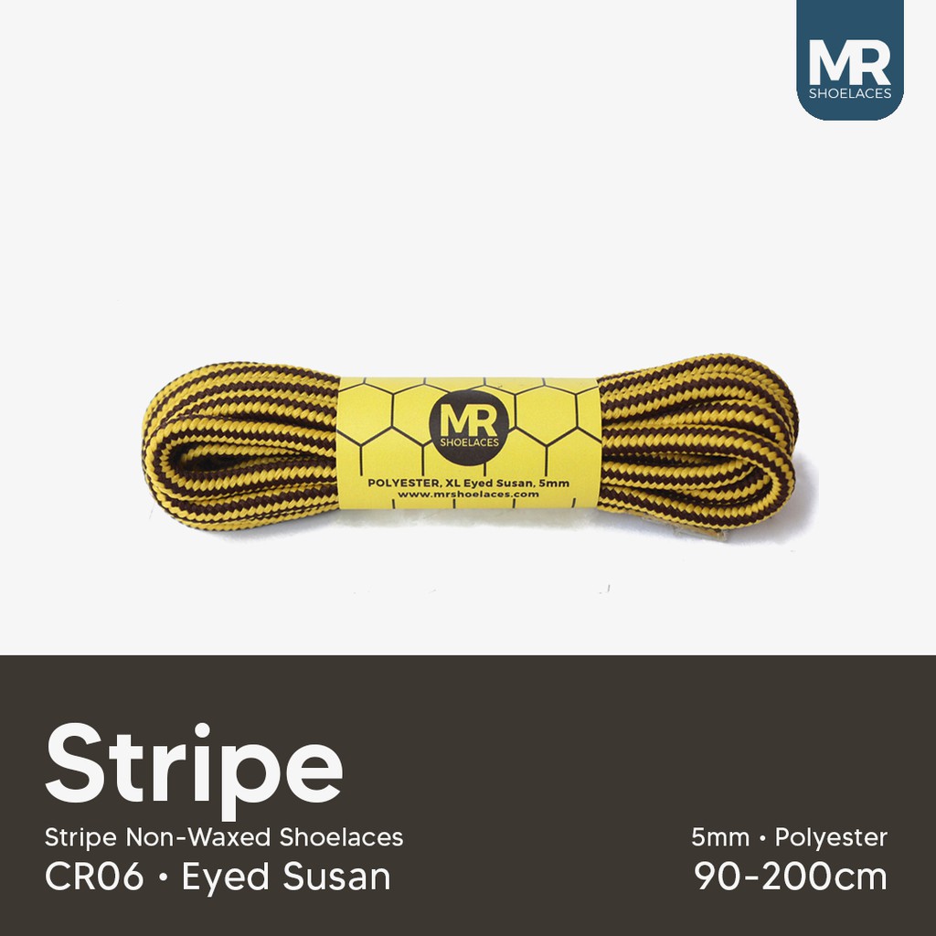 MR Shoelaces CR06 Eyed Susan (Kuning Coklat Tua) Tali Sepatu Bulat Corak / Motif 5-6mm 80cm 90cm 120cm 150cm 200cm - Premium Shoelace