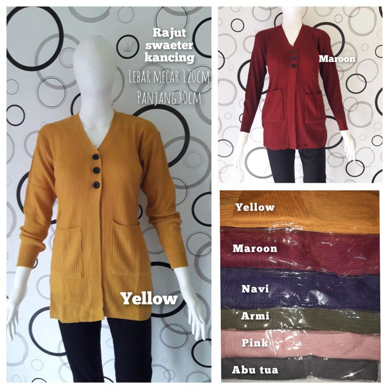 Cardigan Sweater Rajut Kancing | Outer Rajut